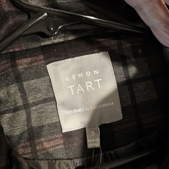 Lemon TART womens gray plaid zip vest jacket sz S NEW - Picture 5 of 10